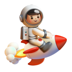 Rackete und Astronaut